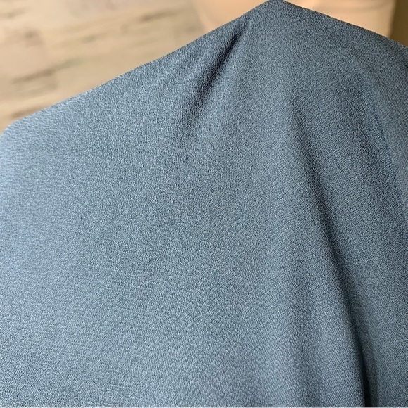 BABATON Aritzia Tadema Blouse Blue Tunic Pullover Long Sleeve Slits Tie Front - Picture 14 of 15